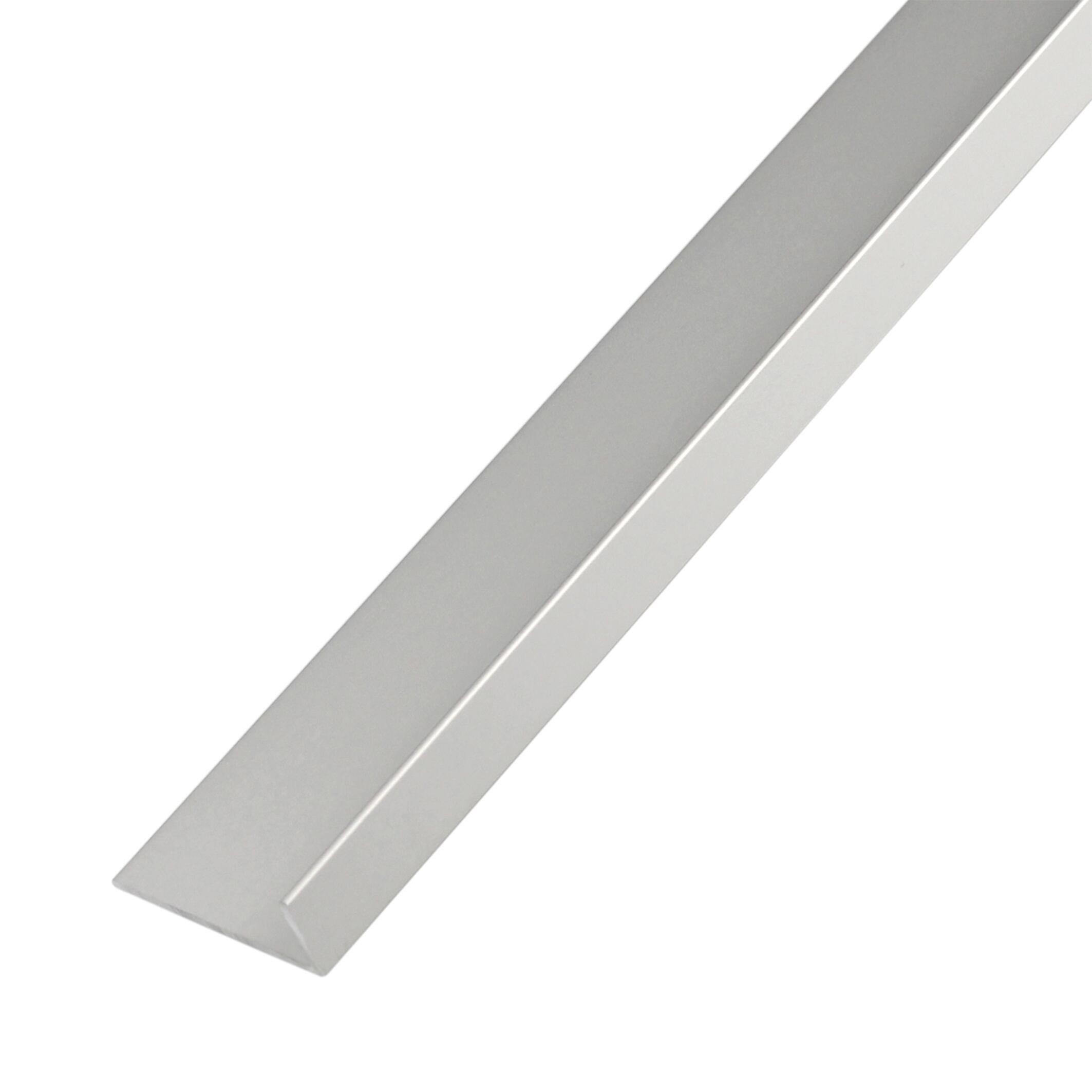 lunghezza 100 cm. Profilo angolare a lati disuguali in alluminio anodizzato color argento Grigio